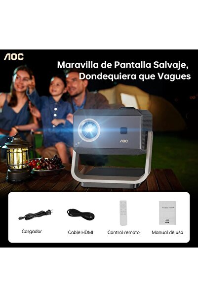 Aoc Portable Projector Autofocus Wifi6 and Bluetooth 15000 Lumen for Work and...