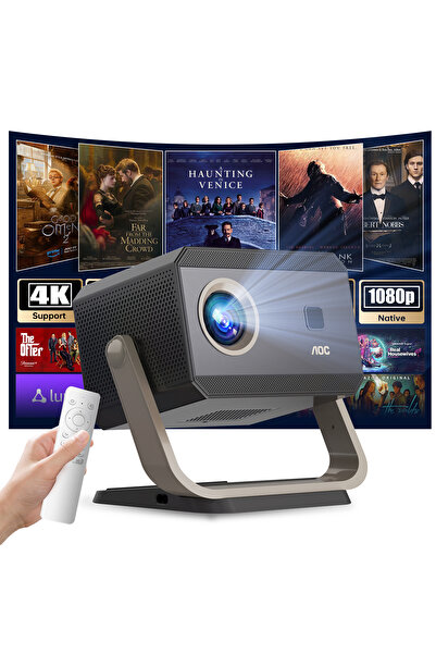 Aoc Portable Projector Auto Keystone Correction Wifi6 and Bluetooth 15000 Lum...