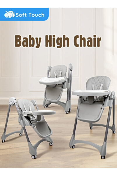 Soft Touch كرسي طعام للأطفال 3 في 1، كرسي طعام قابل للطي للأطفال الصغار مع وس...
