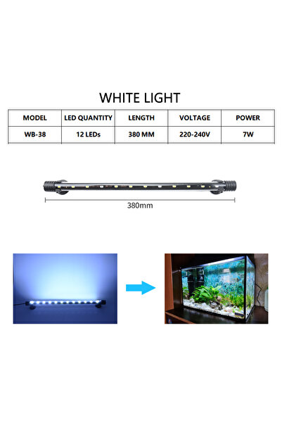 Choice3 مصباح حوض السمك T4-38 أبيض LED مقاوم للماء، مصباح حوض سمك، مصباح تحت ...