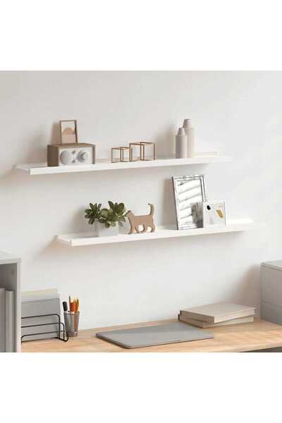 vidaxl Picture Frame Ledge Shelves 2 pcs White 80x9x3 cm MDF