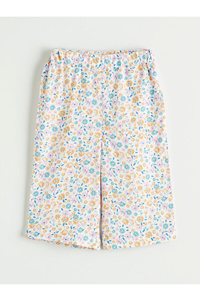 LC Waikiki Özmarka Νέα Σεζόν Ελαστικό Παντελόνι Κοριτσιών με Λουλούδια στη Μέση