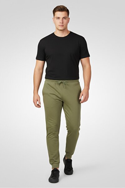 PAUL FRANK Men Regular Fit Brand Logo Sweatpants, Olive