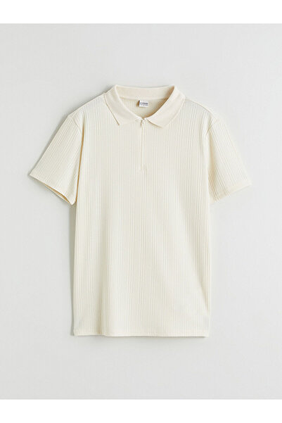LC Waikiki Beige Polo Collar Boys' T-Shirt