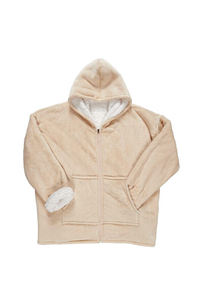 Other Insulated zip-up sweatshirt/snuddie with pocket, beige