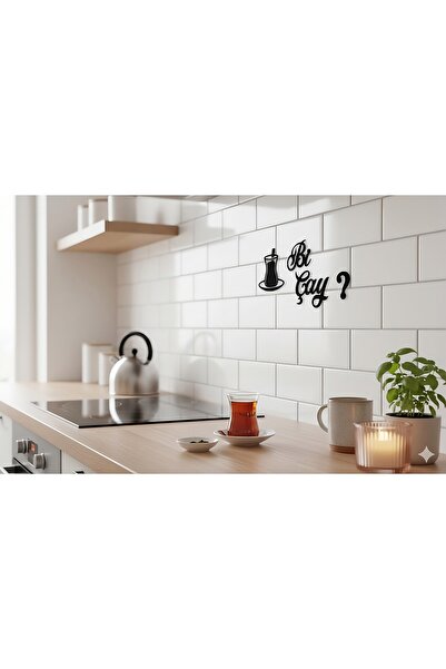 İHRA Bi Çay? Mutfak Duvar Dekoru Lazer Kesim 3mm MDF Dekoratif Ahşap Tablo Du...