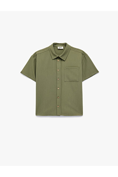 Koton Cămașă cu mânecă scurtă Guler supradimensionat basic Cămașă