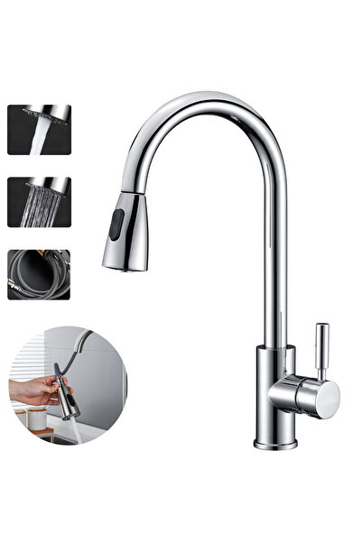Inco Sink Mixer, with Extendable Head, for Cold-Hot Water, Multifunctional, 3...