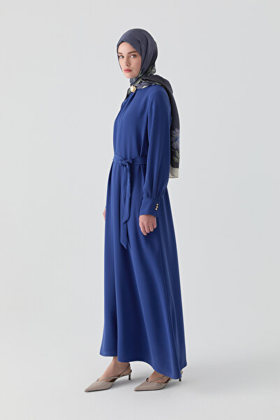 Tuğba Kırma Detaylı Elbise - İndigo