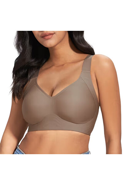 OEM Seamless elastic bra for body compression, brown L