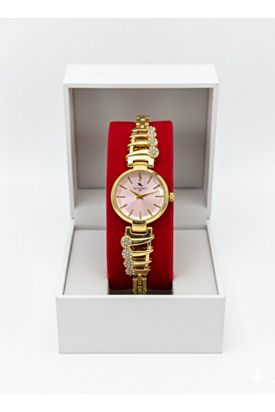 Butik ÖZEL KESİM KRİSTAL TAŞ DETAYLI ALTIN RENGİ KADIN TAKI SAATİ