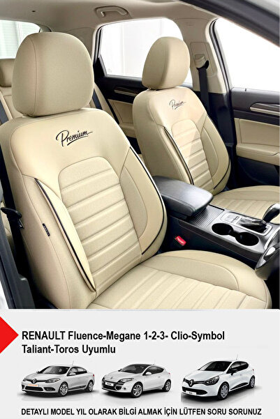 GM-DESIGN Premium Series Luxury Linen Car Seat Cover (Renault Fluence-Megan 1...