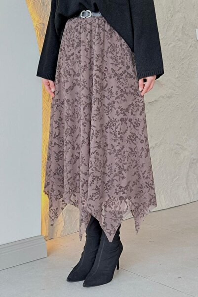 Hazamoda Asymmetrical Tutu Skirt Brown