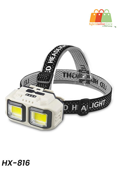 Generic HX-816 Rechargeable COB LED Headlamp with Wave Sensor, Dual Light, Ty...
