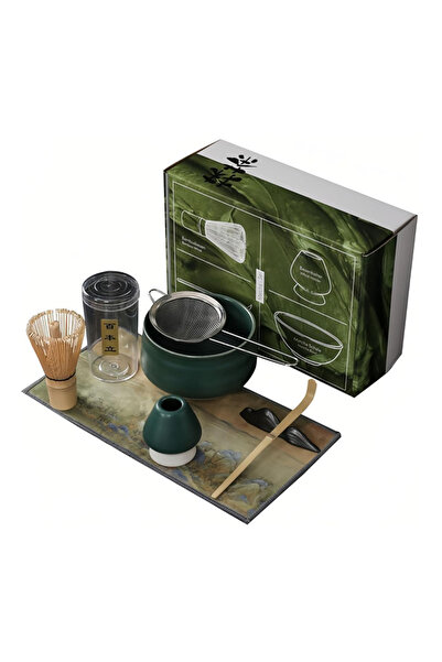 EHOME 7-Piece Matcha Whisk Set , Chawan , Bamboo Whisk & Stainless Sifter, Ce...