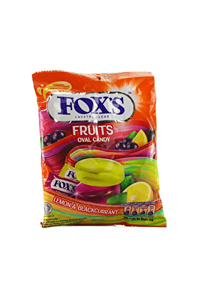 Foxs Crystal Clear Fruits Oval Candy Lemon and Black current Flavour, 125g