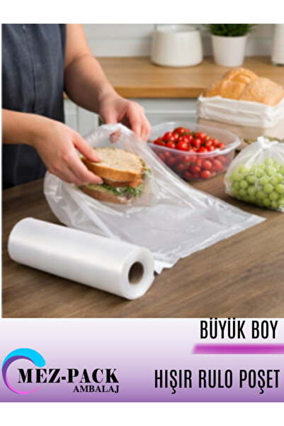 MEZ-PACK Manav Poşet Rulo Poşet Atlet Poşet Hışır Poşet (Büyük Boy )