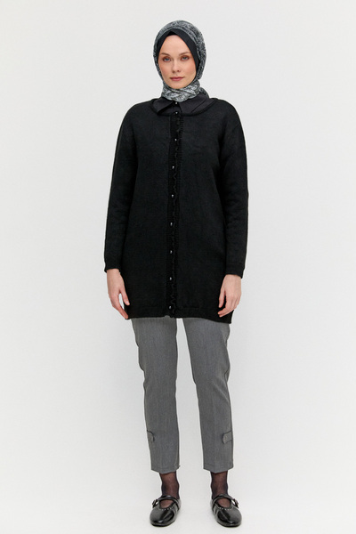 Setrms Yuvarlak Yakalı Düğmeli Triko Hırka