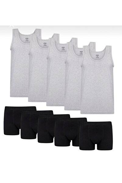 Gizem iç giyim 10 Piece Undershirt and Boxer Set Economical Package 5 Boxers ...