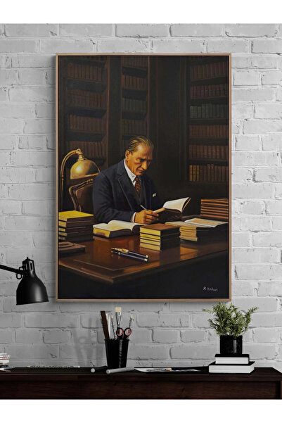 Simurg Sanatevi Asil Duruş Atatürk Yağlı Boya Tablosu