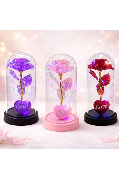 LOVE Crystallized Rose 21cm with Multicolor LED Light with Heart, in Plastic ...
