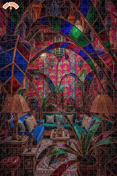 Teona Ahşap Magical Middle Eastern Elegance Oil Painting Look Wooden Puzzle 5...