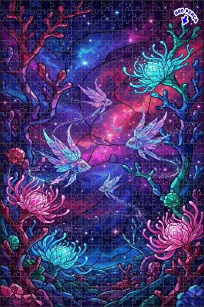 Teona Ahşap لغز خشبي رائع على شكل سمكة حورية البحر المتألقة من جالاكسي دبل فل...