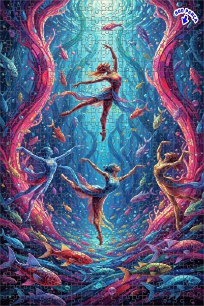 Teona Ahşap راقصو الباليه تحت الماء، أسماك ملونة، لغز خشبي مؤطر بطبقتين، 600 ...