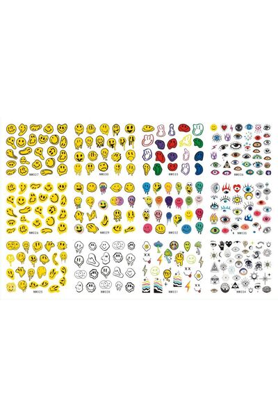 Choice NM025-036 12patterns French Tips Nail Sticker Rainbow Wave Lines Water...