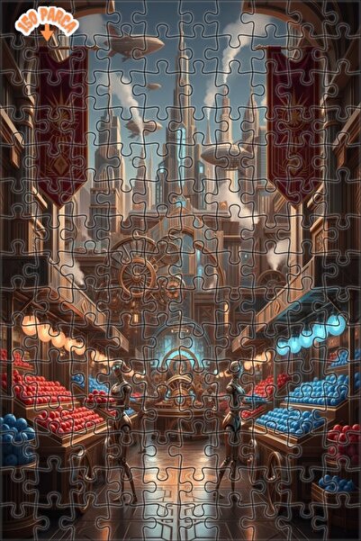 Teona Ahşap لغز خشبي بإطار مزدوج الطبقات بتصميم ستيامبنك ماركت فاخر، 150 قطعة...