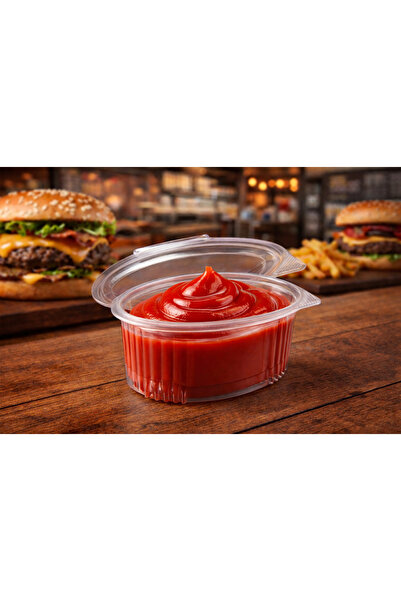 Ambalaj Evi 80 Cc Sauce Container with Leak-Proof Lid, Pack of 100 |   Dispos...