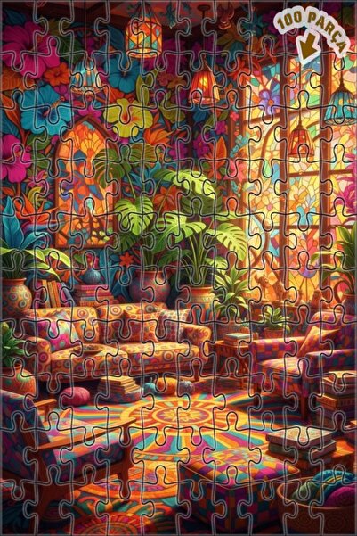 Teona Ahşap لغز خشبي مؤطر من طبقتين من بوهيم آرت كولور سالون، 100 قطعة، مقاس ...