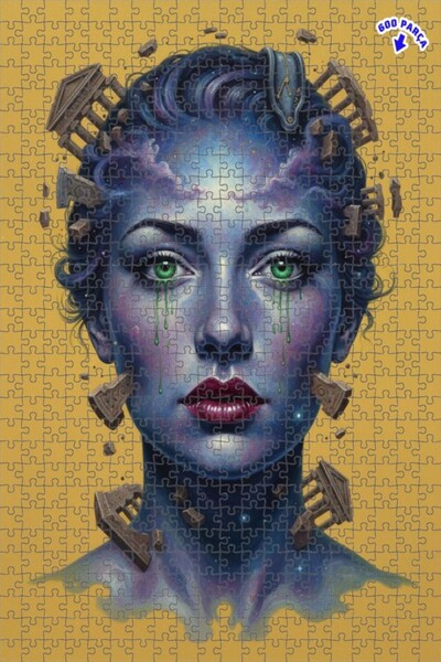 Teona Ahşap ألغاز الوجه الكوني، لوحة زيتية ذات طبقات مزدوجة، لغز خشبي مؤطر، 6...