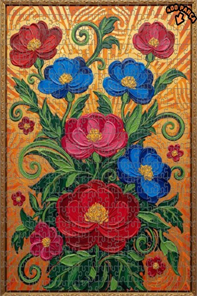 Teona Ahşap ألوان نابضة بالحياة، طقم ألغاز خشبي مؤطر بطبقتين على شكل باقة زهو...