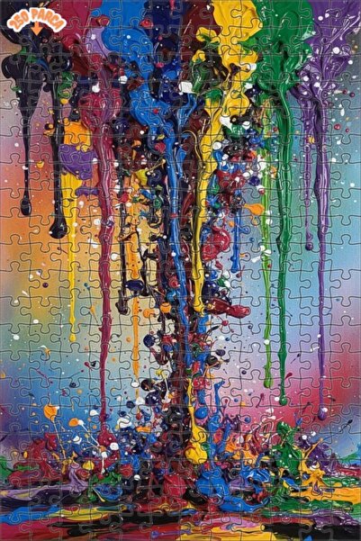Teona Ahşap Rainbow Drop Art Double Layer Framed Wooden Puzzle 250 Pieces 30X30
