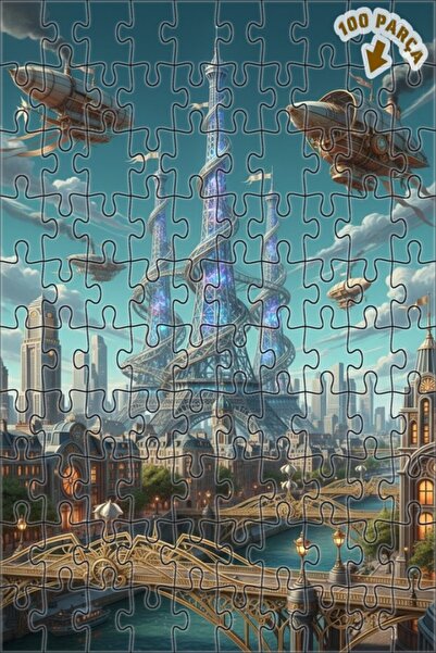 Teona Ahşap لغز خشبي مؤطر ذو طابقين من سلسلة فن باريس السحرية، 100 قطعة، مقاس...