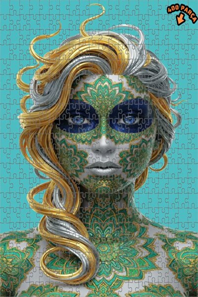 Teona Ahşap لغز الوجه الأنثوي المغزول، طباعة فنية رقمية، لغز خشبي مزدوج الطبق...