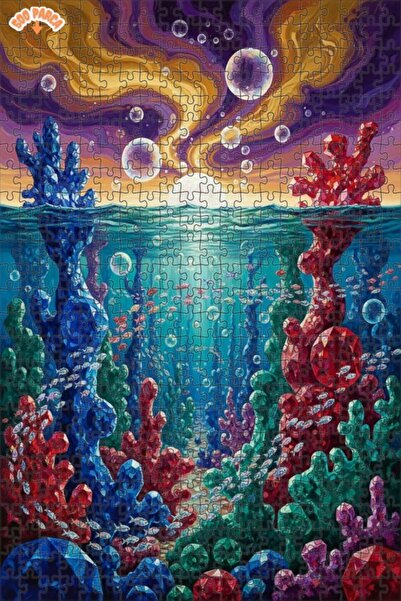 Teona Ahşap Crystal Underwater Wonder Oil Painting Lookalike Wooden Puzzle 50...