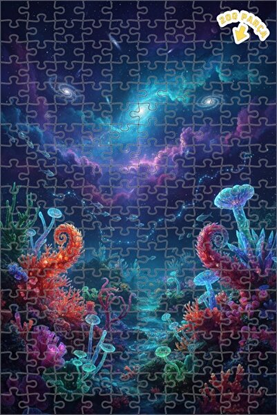 Teona Ahşap فطر المحيطات الكونية بمظهر فني رقمي 200 قطعة 25x35