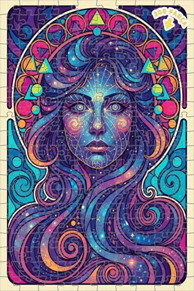 Teona Ahşap لغز خشبي مؤطر بطبقتين من الفن التجريدي للنساء من كوزميك، 200 قطعة...