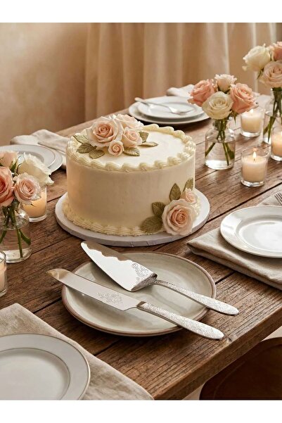 NoNameStore7 Cake spatula and knife set, Stainless steel, 26 cm