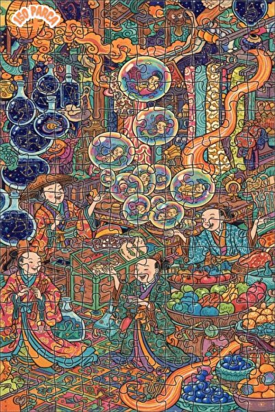 Teona Ahşap لغز خشبي ذو طبقتين على شكل رسوم متحركة من Old East Tale، 150 قطعة...