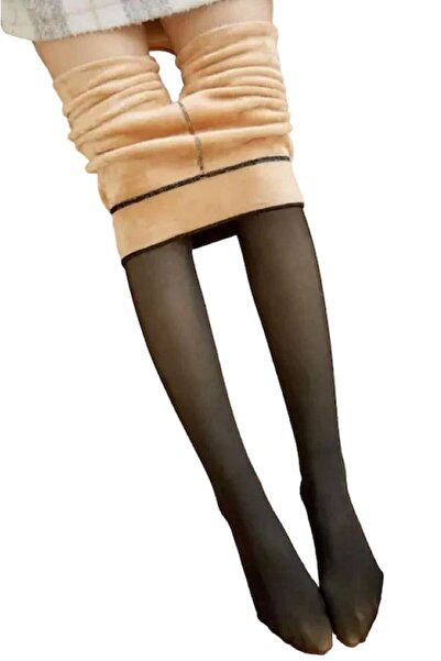 NoNameStore7 Translucent fake tights for winter with fluffy lining, Thickness...