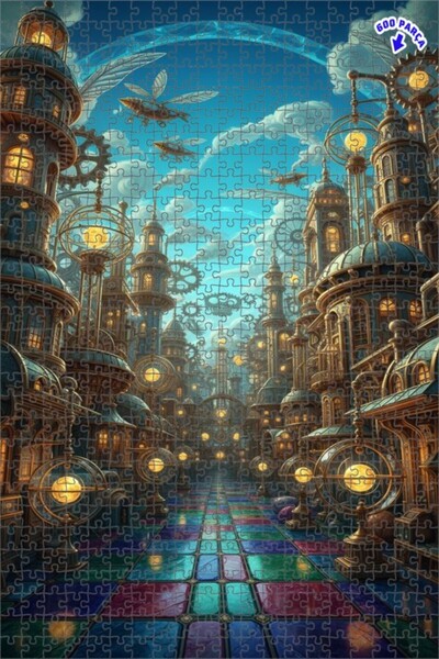 Teona Ahşap لغز مدينة المحارب البخاري 600 قطعة 50x35