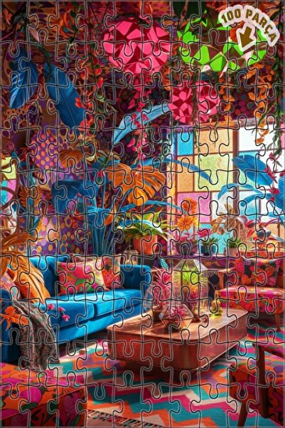 Teona Ahşap لغز خشبي بإطار مزدوج الطبقات من بوهيم رينك كومبوش، 100 قطعة، 25×25