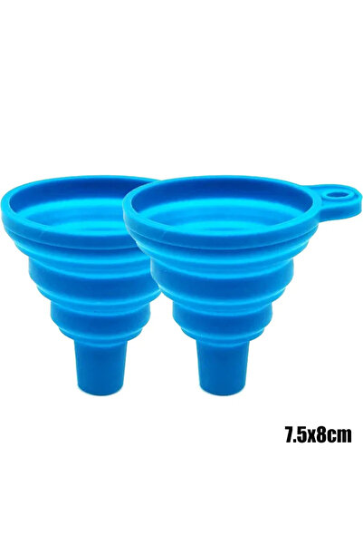 Choice5 Blue-Small 2Pcs Foldable Car Engine Funnel Silicone Liquid Funnel Was...