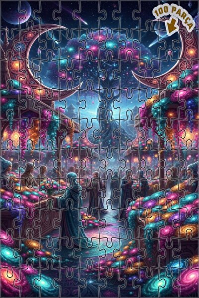 Teona Ahşap لغز فني بمظهر لوحة زيتية لمكان السوق الفلكي 100 قطعة 25×25