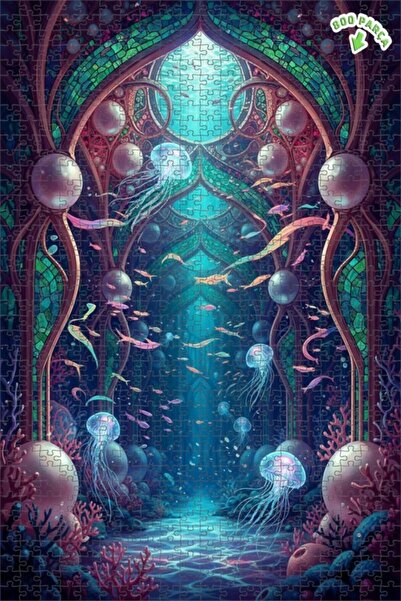 Teona Ahşap Fantastic Underwater Palace Oil Painting Lookalike Wooden Puzzle ...