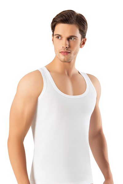 Fanilam Yunus Erdem Single Jersey Cotton White Men's Undershirt 3-Pack Sweat-...