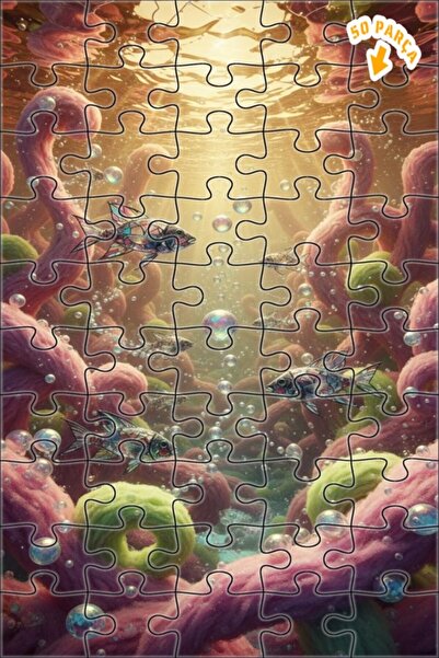 Teona Ahşap لغز خشبي رائع على شكل أسماك زجاجية تحت الماء، مزين برسومات زيتية،...